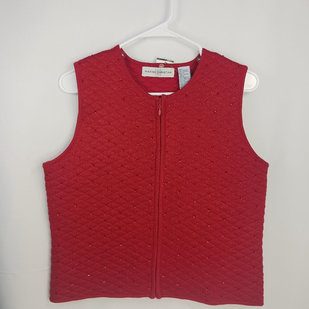 Marisa Christina Red Holiday Vest Size S